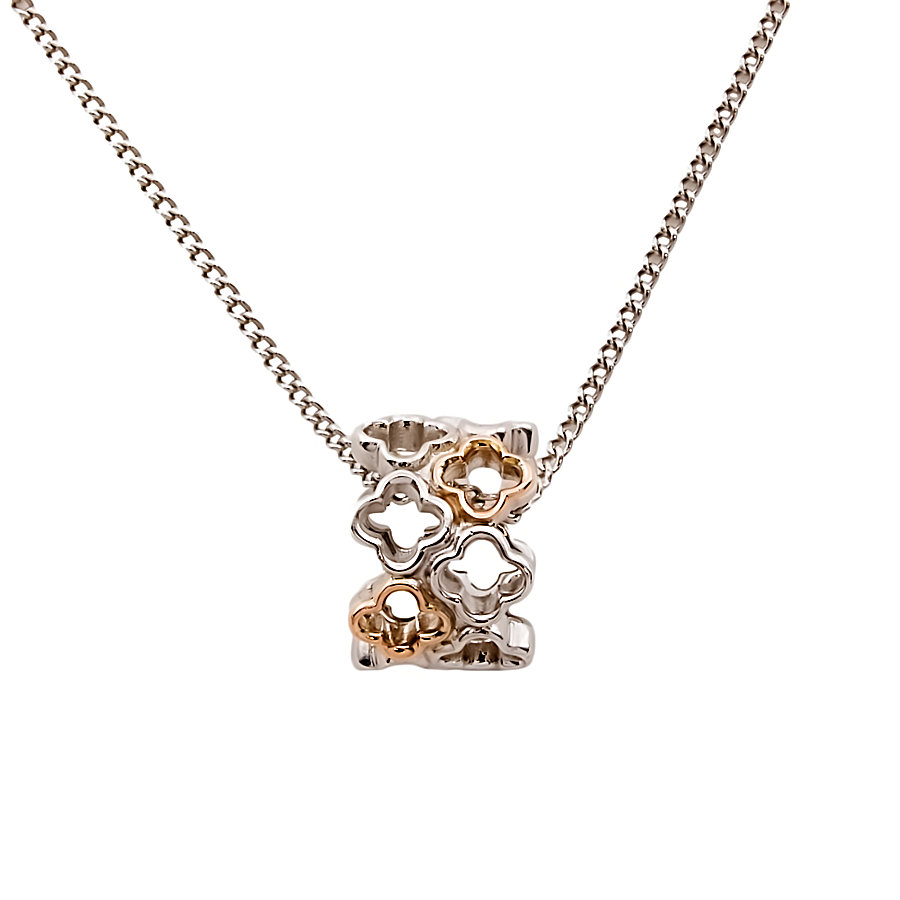 Silver & 9ct Gold Clogau Pendant with Chain